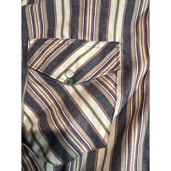 Vintage Men's Wrangler Wrancher Western plaid shirt pearl snaps XL - Picture 3 of 9